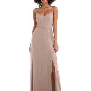 After Six 1548....Tie-Back Cutout Maxi Dress with Front Slit....Topaz..Size 10